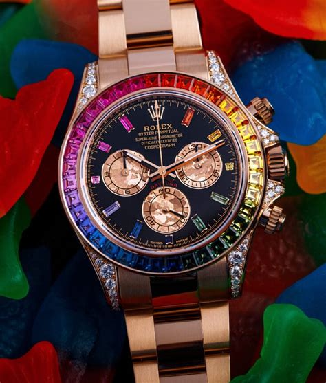 rhow many rainbow daytonas were made|rolex rainbow gold daytona.